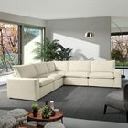 Sofá De Canto Modular Hug 8 Lugares 318x318cm Em Linho Cabeca