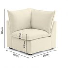 Sofá De Canto Modular Hug 8 Lugares 318x318cm Em Linho Cabeca