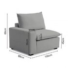 Sofá De Canto Modular Hug 8 Lugares 363x278cm Com Puff Em Lin