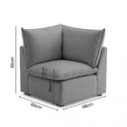 Sofá De Canto Modular Hug 8 Lugares 363x278cm Com Puff Em Lin