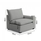 Sofá De Canto Modular Hug 8 Lugares 363x278cm Com Puff Em Lin