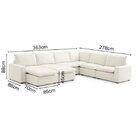 Sofá De Canto Modular Hug 8 Lugares 363x278cm Com Puff Em Lin