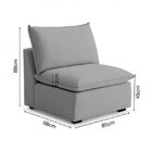 Sofá De Canto Modular Hug 8 Lugares 363x278cm Com Puff Em Lin