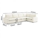 Sofá De Canto Modular Hug 8 Lugares 423x213cm Em Linho Cabeca