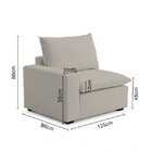 Sofá De Canto Modular Hug 8 Lugares 423x213cm Em Linho Cabeca