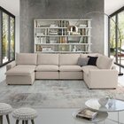 Sofá De Canto Modular Hug 9 Lugares 423x213cm Com 1 Puff Em L