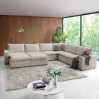 Sofá De Canto Modular Hug 9 Lugares 423x278cm Com 2 Puffs Em