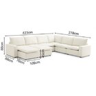 Sofá De Canto Modular Hug 9 Lugares 423x278cm Com 2 Puffs Em