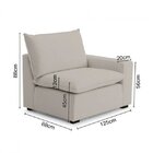 Sofá De Canto Modular Hug 9 Lugares 423x278cm Com 2 Puffs Em