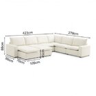 Sofá De Canto Modular Hug 9 Lugares 423x278cm Com 2 Puffs Em