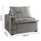 Sofá De Canto Modular Ibi 4 Lugares 280x195cm Com Puff Em Vel