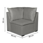 Sofá De Canto Modular Ibi 4 Lugares 280x195cm Com Puff Em Vel