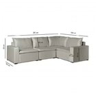 Sofá De Canto Modular Ibi 4 Lugares 280x195cm Em Veludo Cabec