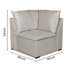 Sofá De Canto Modular Ibi 4 Lugares 280x195cm Em Veludo Cabec