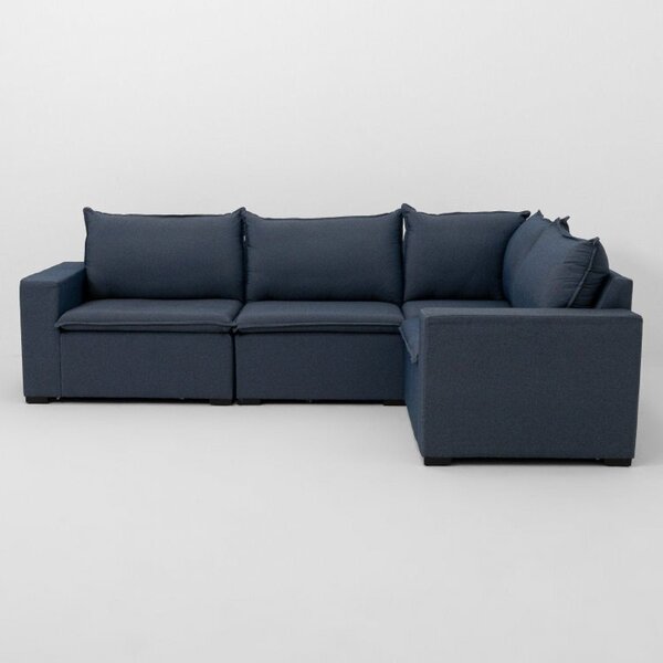 Sofá De Canto Modular Ibi 4 Lugares 280x195cm Jacquard Cabeca