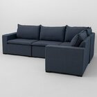 Sofá De Canto Modular Ibi 4 Lugares 280x195cm Jacquard Cabeca