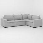 Sofá De Canto Modular Ibi 4 Lugares 280x195cm Jacquard Cabeca