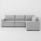 Sofá De Canto Modular Ibi 4 Lugares 280x195cm Jacquard Cabeca