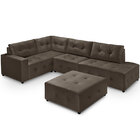 Sofá De Canto Mônaco Com Puff 6 Lugares – Golden Estofados -