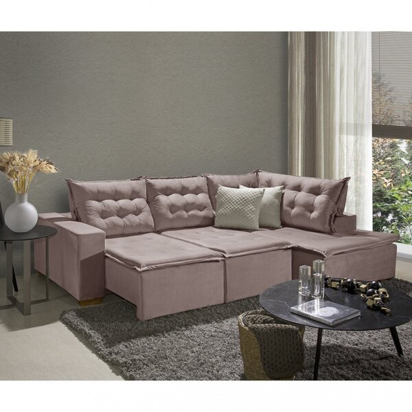 Sofá De Canto Montana 4 Lugares Retrátil Reclinável 2,70x1,98