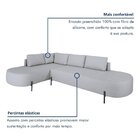 Sofá De Canto Orgânico 4 Lugares 265cm Base De Ferro Chaise E