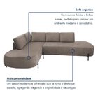 Sofá De Canto Orgânico 4 Lugares 265cm Base De Ferro Chaise E