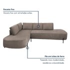 Sofá De Canto Orgânico 4 Lugares 265cm Base De Ferro Chaise E