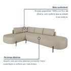 Sofá De Canto Orgânico 4 Lugares 265cm Base De Ferro Chaise E