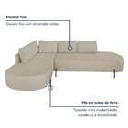 Sofá De Canto Orgânico 4 Lugares 265cm Base De Ferro Chaise E