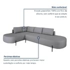 Sofá De Canto Orgânico 4 Lugares 265cm Base De Ferro Chaise E