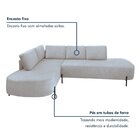 Sofá De Canto Orgânico 4 Lugares 265cm Base De Ferro Chaise E