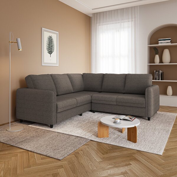 Sofá De Canto Orquídea 5 Lugares Em Linho Cabecasa Madeiraori