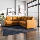 Sofá De Canto Orquídea 5 Lugares Em Veludo Cabecasa Madeiraor