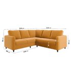 Sofá De Canto Orquídea 5 Lugares Em Veludo Cabecasa Madeiraor