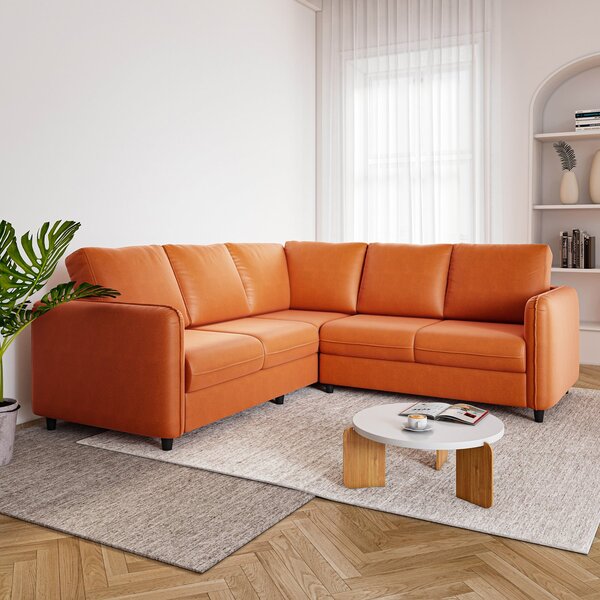 Sofá De Canto Orquídea 5 Lugares Em Veludo Cabecasa Madeiraor