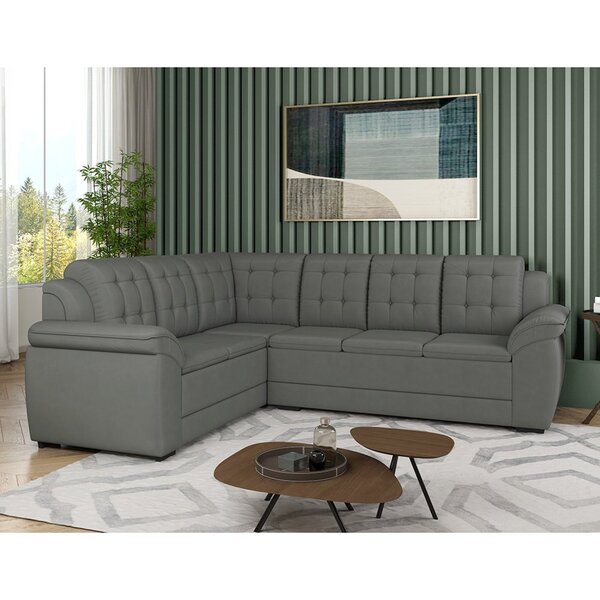 Sofá De Canto Para Sala De Estar 05 Lugares Londres Chumbo