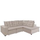 Sofá De Canto Retrátil 270x210 M 4 Lugares Chaise Bege