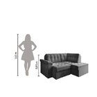 Sofá De Canto Retrátil 5 Lugares Grécia Cinza Suede