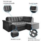 Sofá De Canto Retrátil 5 Lugares Grécia Cinza Suede
