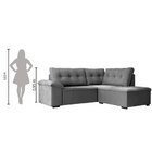 Sofá De Canto Retrátil 5 Lugares Tóquio Cinza