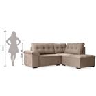 Sofá De Canto Retrátil 5 Lugares Tóquio Macchiato Veludo