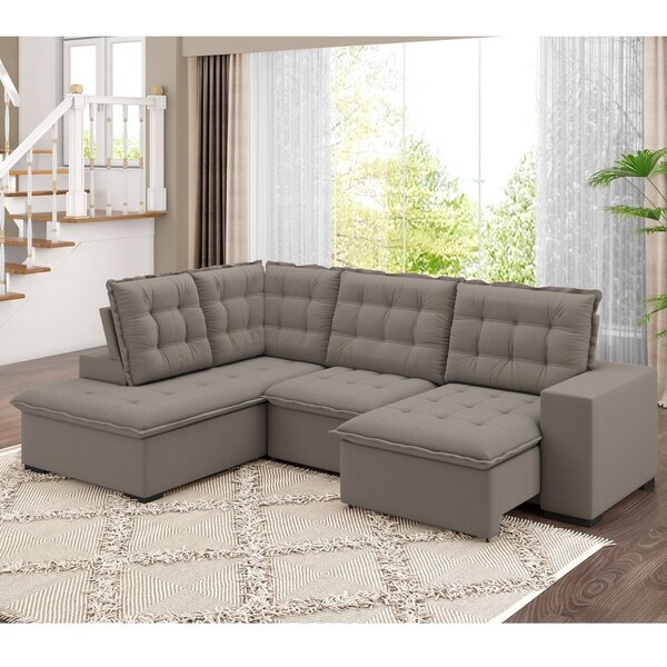 Sofá De Canto Retrátil E Reclinável 5 Lugares 310cm Belluno B