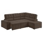 Sofá De Canto Retrátil E Reclinável 5 Lugares Suede Veludo Mu