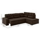 Sofá De Canto Retrátil E Reclinável 5 Lugares Suede Veludo Mu