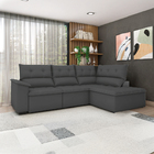 Sofá De Canto Retrátil E Reclinável 5 Lugares Veludo Siena Lu