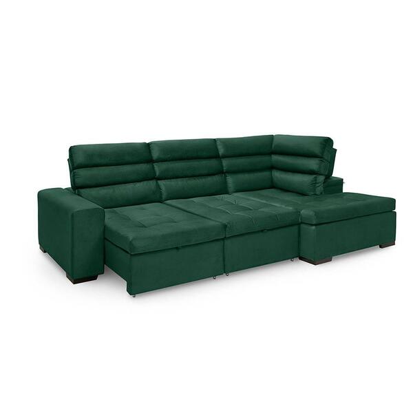 Sofa De Canto Retratil E Reclinavel Com Chaise Porto Verde A90