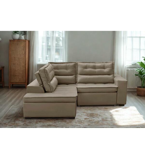 Sofá De Canto Retrátil E Reclinável Com Molas 2,50x2,00 Esq V