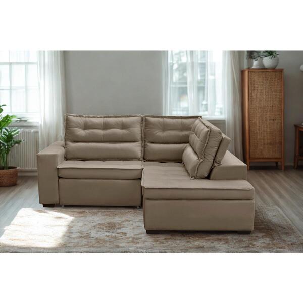 Sofá De Canto Retrátil E Reclinável Com Molas 2,50x2,00 Viena