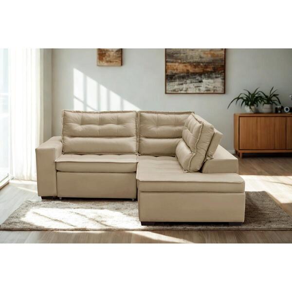 Sofá De Canto Retrátil E Reclinável Com Molas 2,50x2,00 Viena