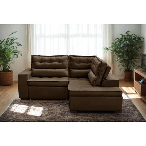 Sofá De Canto Retrátil E Reclinável Com Molas 2,50x2,00 Viena